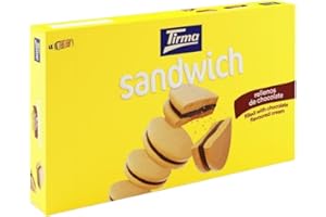 Tirma Sándwich de Galleta con Relleno de Chocolate – 4 Packs de 45 g (Estuche de 180 g) | Galletas Dulces con Chocolate | Snack Ideal para Merienda y Tentempiés