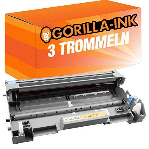 Gorilla-Ink® 3 Drum XXL kompatibel für Brother DR-3200 Black MFC-8380 DLT DCP-8800 Series DCP-8880 DN MFC-8880 DN MFC-8885 DN DCP-8890 DW MFC-8890 DW