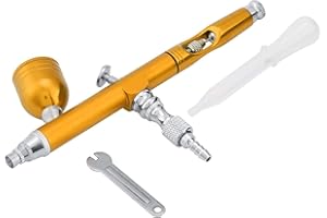 RAGUSO Pistolet aérographe multifonctionnel pratique à double gravité aérographe 0.3mm aérographe aiguille buse Art peinture aérographe Mini compresseur d'air aérographe pour Fine Art Nail Art(yellow)