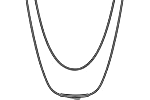 Suplight Chaîne pour Homme acier inoxydable, 2mm de large, collier chaîne Maille Serpent chaine Pendentif Ras de cou bijoux chainette