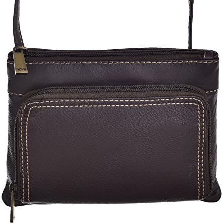 Nova Leathers Ladies / Womens Smooth Leather Small Cross Body Bag in Brown