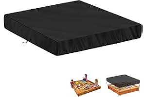 LAMUNI Telo di Copertura per Sabbiera Quadrato Coperture per Sandbox, 420D Oxford Copertura Protettiva Sabbiera da Giardino, Impermeabile Copertura Piscina Giardino con Coulisse, 180x180x20cm