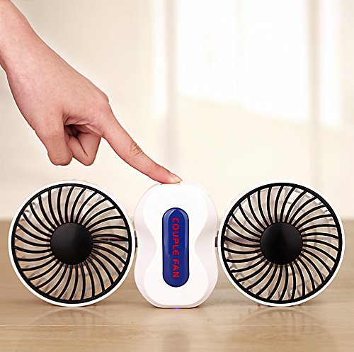 Bcyfan Fan USB Ventilaor Leise Klein Lüfter Wiederaufladbare Faltbar Tischventilator 3 Speeds für Büro Schlafzimmer (Weiß) - 2