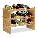weinflaschenregal kunststoff Zum Stapeln: Stapelbarer Weinhalter mit 3 Ebenen - Passende Aussparungen für 6 Flaschen pro Ebene
