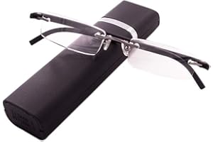 KoKoBin Lunettes de lecture ultralégères TR90 sans monture avec étui à lunettes Aide à la lecture pour hommes et femmes
