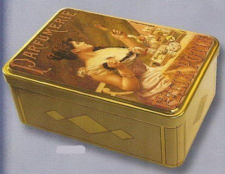 FRENCH VINTAGE SUGAR METAL BOX 20x13x7cm FELIX POTIN PERFUME