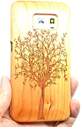 Samsung Galaxy S6 Edge Case, Wood Collection(TM) Wood Case for Samsung Galaxy S6 Edge (Cherry Wood Christmas Tree)- Wood Collection(TM) Handmade Wooden Case and Cover for Your Smartphone and Tablet