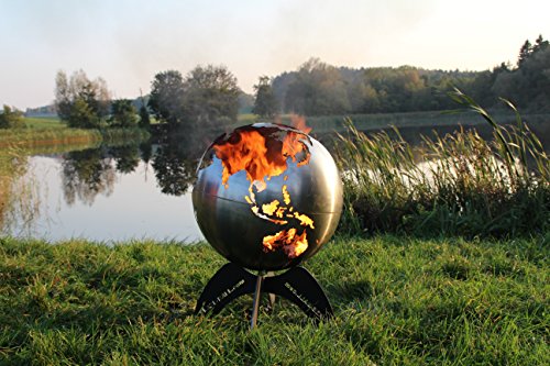 BlazeBall Feuerkugel „Weltkugel“ 60 cm Feuerschale mit Ständer - 4