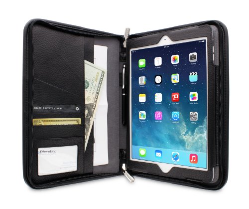 rooCASE Apple iPad Air Executive Portfolio Leather Case Cover – Black (with Pen Stylus) - 4