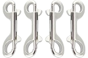 Xihuimay Pack of 4 Double Ended Bolt Snap Hook 3.5" Zinc Alloy Spring Hook Nickel Plated Metal Clips Trigger Chain Clips Multipurpose Hardware Buckle for Horse Tack Dog Leash Garage Use, Silver