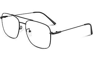 LINVO Okulary bez ostrości wzroku dla mężczyzn i kobiet, klasyczne metalowe oprawki, oprawka okularów, styl vintage, okulary pilotki, sztuczne okulary