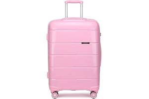 Kono Hard Shell Luggage in TSA Combination Lock 4 Wheeled Spinner Polypropylene Suitcase with YKK Zipper