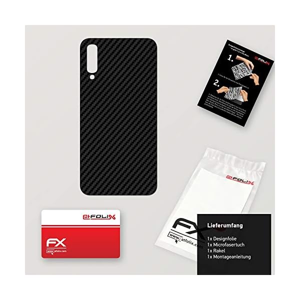 atFolix Skin kompatibel mit Samsung Galaxy A50 (2019), Designfolie Sticker (FX-Carbon-Black), Carbon-Struktur/Carbon-Folie – Bild 3
