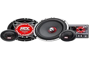 MTX AUDIO MTX TX665S Kit d'enceintes 16,5 cm 2 Voies 90 W RMS 4O châssis en Aluminium Tweeter en néodyme Bobine de dôme en Soie TSV Til