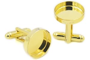Fujiyuan 12 st 6 par 16 mm runda manschettknappar i mässing tomma herrskjorta bröllop affärer koncis design