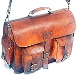 leder schultasche kinder gebraucht 38,1 cm Leder Messenger Bag HLC Vintage Echtleder Laptop Aktentasche Messenger Umhängetasche