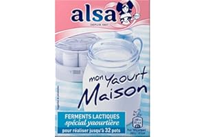 GÉNÉRIQUE ALSA Préparation pour Yaourt Maison - Faites vos propres yaourts crémeux et délicieux chez vous - Sachets de 8g pour 1L de lait - Épicerie sucrée - Lot De 4 - Vendu Par Lot
