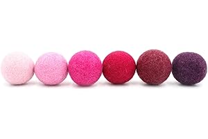 LucyBalu® Palline di feltro per gatti | Palline per gatti in feltro | Giocattoli per gatti in 100% lana I giocattoli naturali per gatti | Palline da gioco per gatti Fair del Nepal | 6 pezzi | Magenta
