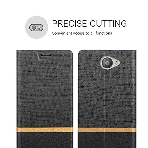 Funda BQ Aquaris U   U Lite  Riffue Carcasa PU Ultra Delgada con Cartera de Estilo Libro Vaquero Protectora de Folio Flip Case para BQ Aquaris U   U Lite - Negro