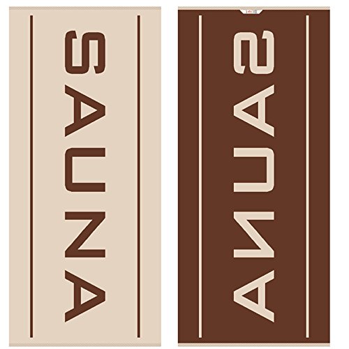 Saunatuch 85x190cm XXL braun/beige, extra groß, lang & breit, hochwertiges Frottee 500gm² 100% Baumwolle