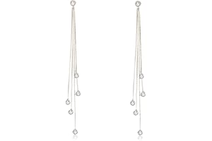 LADAYPOA Long Earrings Silver Dangle Earrings,Long Tassel Dangle Drop Earrings for Woman Teen Girls