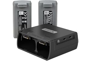 LILITOK Caricatore a Batteria a Due Vie per DJI Mini 2/SE, Due Batterie Ricaricabili, Accessori Droni (Nero)