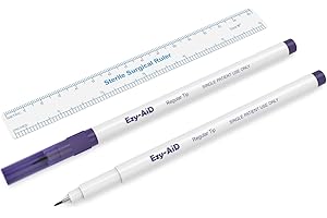 10pk Ezy-Aid STERILE Skin Marker | Gentian Violet Ink, Ruler in Sterile Pack, Individually wrapped | Fine, Regular, Extra Fine & Broad Tip | Non Toxic, Safe on sensitive skin (Regular Tip, 10pk)