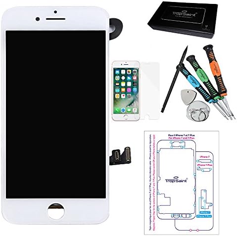 Replacement Display for iPhone 7 (4,7)" Screen LCD White - Trop Saint ® With a Magnetic Project Map, Tutorial, Tools and Protective Film