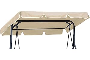 ‎FEROCITY Universal Sonnendach für Hollywoodschaukel Dach-Plane ca 210 x 145 cm für Garten-Schaukel Dachplane Ersatzdach Beige [101]