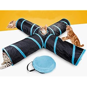Hothuimin – Túnel de 4 vías para gatos, tamaño grande, para interiores y exteriores, plegable, para mascotas, con bolsa de almacenamiento, para gatos, perros, cachorros, conejos, #12-STXZ