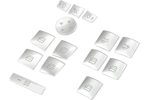 YUPVM Innen TüR Armlehne Fenster Schalter Knopf Verkleidung Aufkleber für GLK ML GL EIN BCEG Klasse W204 W212 W246 W166 X166, Silber