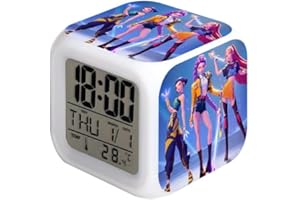 Wonlonda Kids Alarm Clock, 7 Color Digital Wake Up Clocks LED Night Light Clock with Date Calendar Temperature for Students Boys Girls