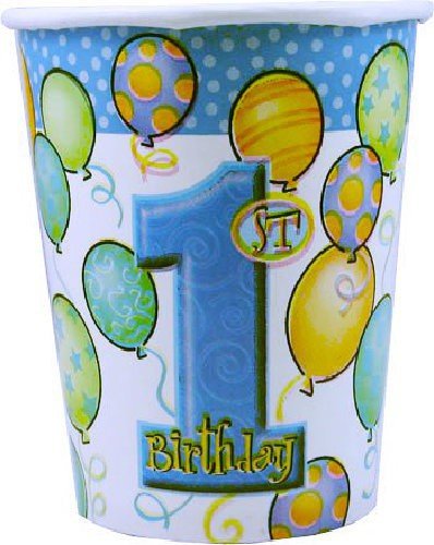 XXL Party Deko Set zum 1. Geburtstag Blau für 16 Personen - 3