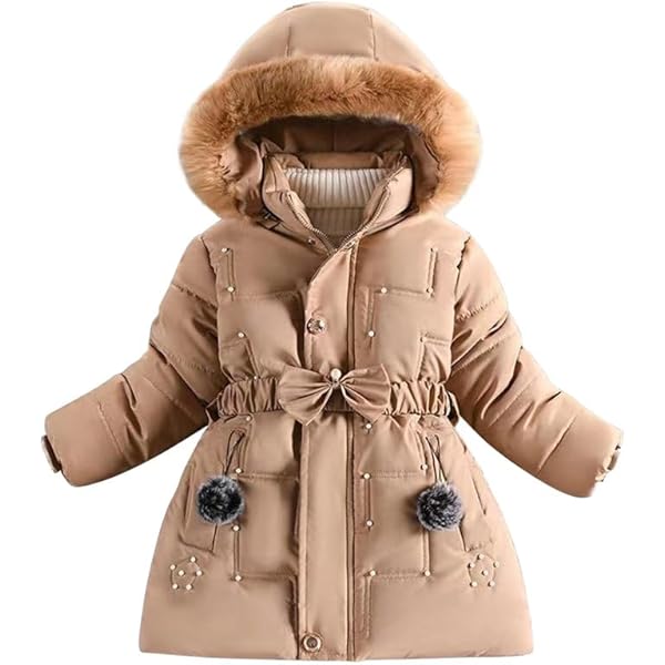 Winterjas voor meisjes, donsjack met capuchon voor kinderen, lange