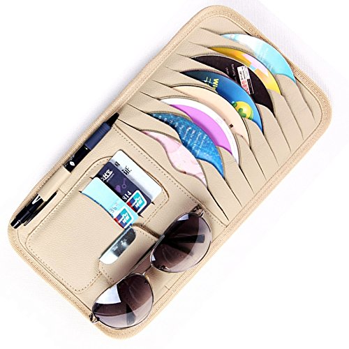 Funda de cuero sintético para almacenar CD, VCD y DVD con una capacidad para 20 discos para el coche, el hogar y la oficina, de HitCar