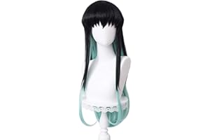 maysuwell Cosplay Perücken Anime Perücke für Frauen Schwarz-blauer Farbverlauf langes Haar für Halloween, Karneval, Kostümparty mit Perückenhaube
