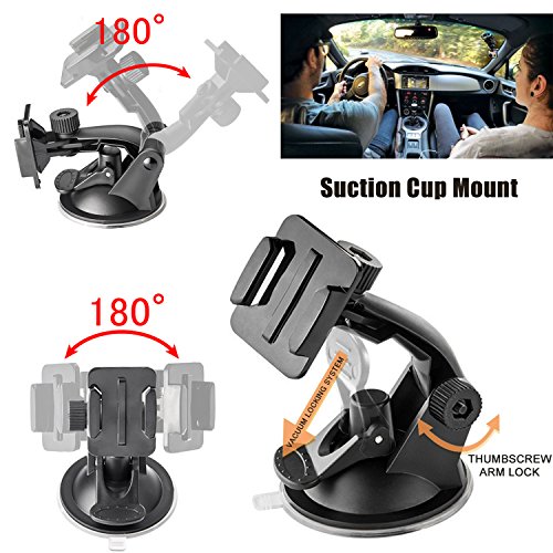 Iextreme Zubehör, 45-in-1 Zubehör für GoPro Hero 5/4/3+/3/2/1, Sportwagen-Kamera mit Accessories Kit with Lenker/Sitzrohr/Stangenhalterung + Gurthalterung für belüftete Helme + Überrollbügel-Halterung - 7