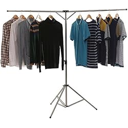 BigTron Séchoir à Linge Rail, Séchoir à Linge Pliable Télescopique Haute capacité en Acier Inoxydable Séchoir à Linge Trépied Réglable avec Sac de Rangement de Transport avec Bandoulière