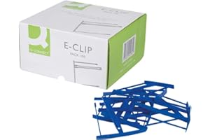 Q-Connect Encuadernador Fastener Plástico E-Clips Color Azul Caja De 100 Unidades