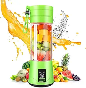 KHARIDAMS Rechargeable Portable Electric Mini USB Juicer Bottle Blender for Making Juice Travel Juicer for Fruits and Vegetables Fruit Juicer for All Fruits Juicer Hand Machine(6 Blades-Multicolor)