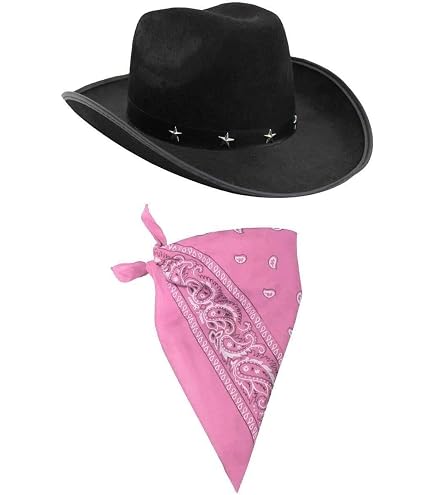 Set Accessori Cappello Cowboy Con Spilla Cuore, Occhiali A Cuore E Bandana, Per Carnevale, Cosplay E Feste Western