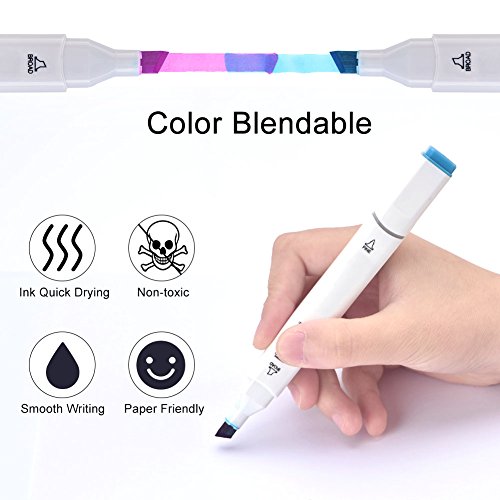 Yosoo Marker Stift Set Doppelspitze Textmarker in verschiedenen Farben für Zeichnen und Malen - 4