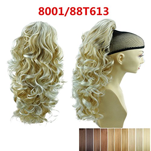 Multi-Color 24"&160g Hair Claw In Pony Tail Ponytail Hair Extensions Curled Wavy 8001/88T613