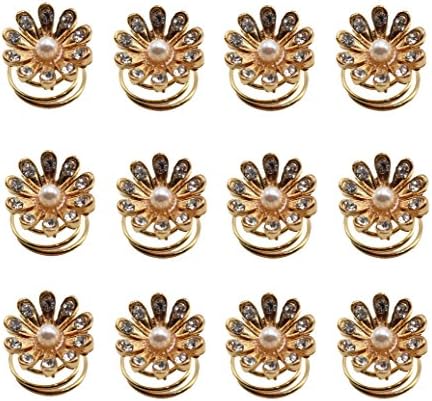 Shengxueer 10pcs Daisy Flower Twist Coils Hairpins Wedding Party Prom Hair Accessories (Gold)
