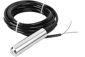 Fafeicy TL-136 Liquid Level Transmitter, IP68 Water Level Sensor Detector, 24VDC 4-20mA Signal Output Liquid Level Sensor, Signal Output Cable Length 5 Metres, 45 Degree Angle (0-2 m)