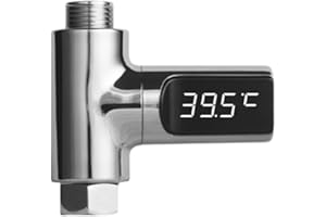 Gokelomg Termometro da doccia display a LED, flusso d', corrente autgenerante, per la bambino