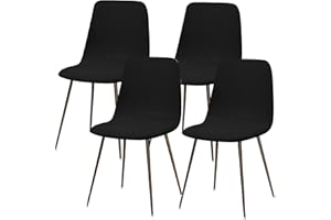 Lydevo Shell Chair Covers for Dining Chairs 4 Stretch Dining Chair Covers Scandinavian Chair Slipcovers Removable Washable Round Chair Slipcovers Protector for Kitchen Living Room Bedroom,Black