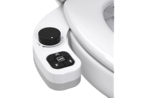 WRISIN Bidet Toilette WC Bidet Japonaise Pulvérisateur Bidet Kit Abattant WC Alle De Bain avec Double Buses rétractables autonettoyantes (BLACK)