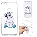 Produktbild Huawei P10 Lite Hülle, E-Unicorn Handyhülle Huawei P10 Lite Hülle Transparent mit Muster Kawaii Einhorn Silikon Durchsichtig Tasche Ultra Slim Dünn TPU Bumper Schutzhülle Stoßfest Hochwertigem Zubehör Set Etui Schale Back Case Cover Rückseite