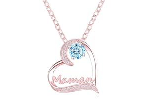 GUOYU Cadeau Fete des Meres, Cadeaux Maman Collier Maman Femme, Cadeaux Fête des mères pour Maman,Cadeaux Noël pour Maman,Cadeau d'anniversaire Femme (Argent)